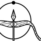 Geometric Arrow & Bow Sagittarius Tattoo Design detail
