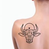 Geometric Bull Taurus Tattoo Design overlay