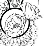 Poppy Mandala Taurus Tattoo Design detail
