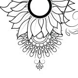 sunflower Mandala leo Tattoo Design detail